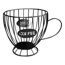 Förvaringskorg för kaffekapslar från Iron – Dekorativt ställ, kompatibel med Nespresso och andra kapslar