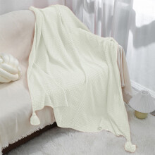 Knitted Sofa Blanket Acrylic 39.37x27.56 in White