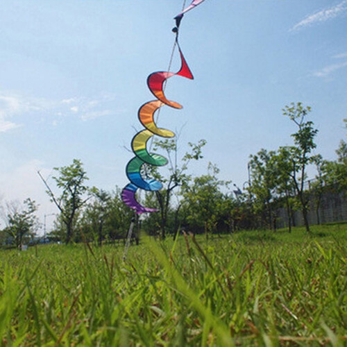 1Set Nylon Polyester Spiral Wind Spinner for Outdoor Garden Decor 2