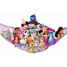 Large Stuffed Animal Hammock – Corner Hanging Organizer, Easy to Hang Plushie Net w/ Anchors & Hooks | Compatible with All Stuffed Toys