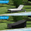 Capa impermeável e resistente para espreguiçadeira de jardim - Preta, 78 x 29,5 x 31,5 polegadas (198 x 75 x 80 cm). 3