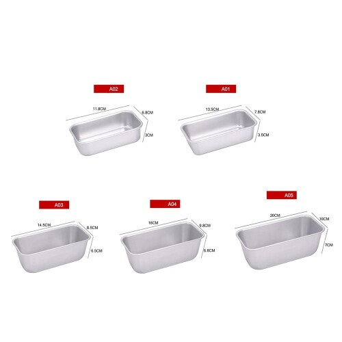 Forma retangular antiaderente para assar pão e torradas em liga de alumínio, 20,3 x 10,2 x 7,1 cm (8 x 4 x 2,8 polegadas). 2