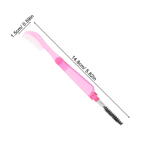 ULTNICE Folding Eyelash Comb Brush Dual-Ended Plastic Red 1 1