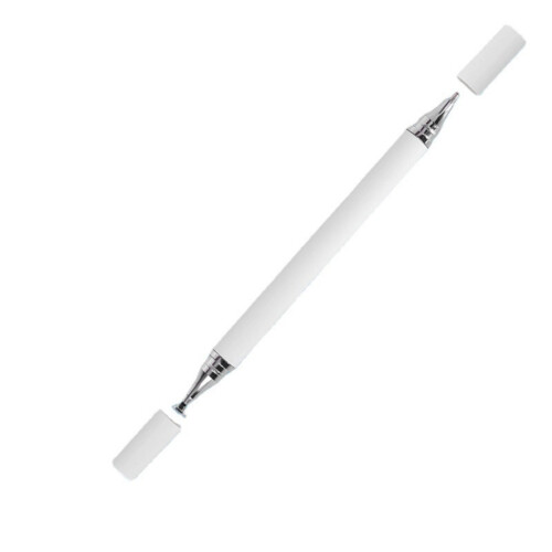 Penna per tablet 2 in 1 con punta a disco e penna a sfera per dispositivi touchscreen, ideale per strumenti e ufficio (nera). 2