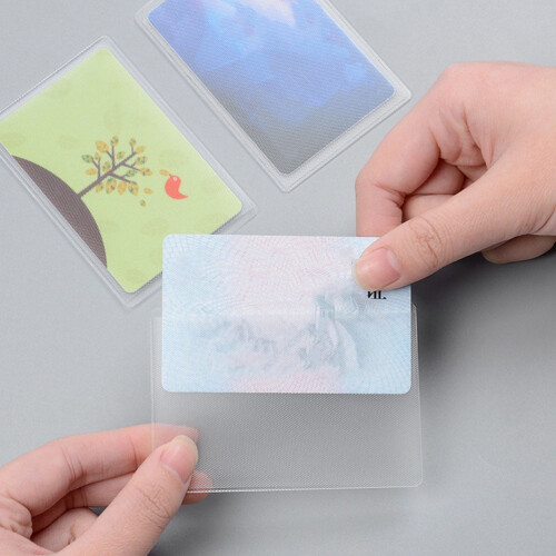 Clear PVC Id Card Sleeves Multi-Functional for Home Use 100Pcs