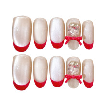 (200) 10PCS French Red Tip Fake Nails - Salon Supply