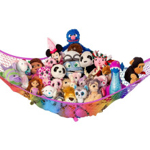 Large Stuffed Animal Hammock – Corner Hanging Organizer, Plush Storage Net w/ Anchors & Hooks | Cute Bedroom Decor