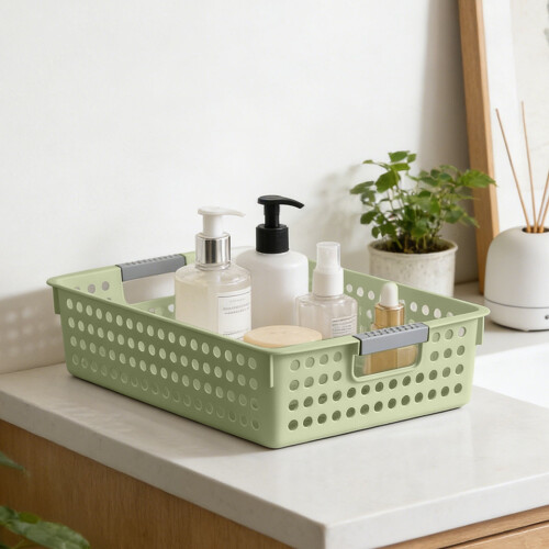 Plastic Storage Basket Organizer – Waterproof, Multi-Purpose Bin for Bathroom, Laundry, Toys & Home Clutter Control 1