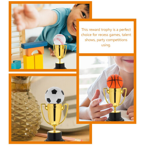 Kids Football Trophy Plastic Smooth Surface 4 pcs 2
