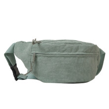 2023 Waist Bag Corduroy Fanny Pack Large Capacity Solid Color Belt Bag Chest Bag for Girl Versatile Crossbody Waist Pack Green 2