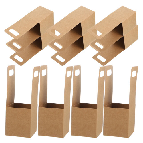 10Pcs Portable Drink Carrier with Handle for Hot and Cold Beverages