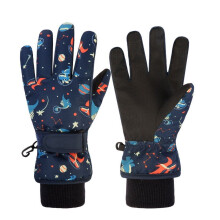 Ski Gloves Thermal Windproof Waterproof Snowboard Mittens with Grip for Winter Sports Cold Weather Youth Snow Gear
