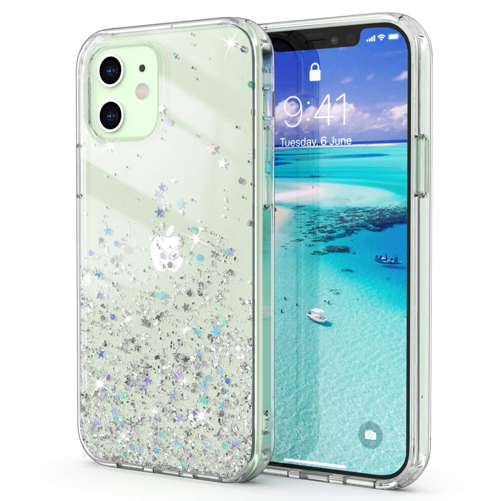 Slim Anti-Scratch Shockproof Bumper Case Compatible With Iphone 12 / 12 Pro Â Star Silver 9170372293193