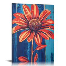 Orange Sunflower Canvas Wall Art, Canvas Prints Wall Art for Living Room Bathroom Bedroom Office, Art Print Painting for Home Decorations - 12x16in