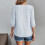 Women's V-Neck Flowy Blouse Three-Quarter Sleeves 6