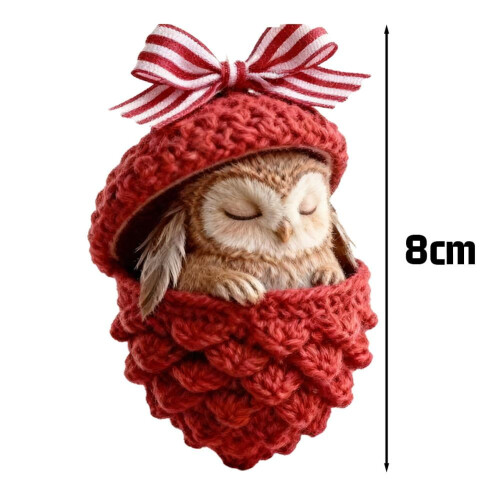 Red Pinecone Animal Ornament Acrylic 1 Piece 2