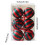 Christmas Baubles Red Green Striped 6PCS 4