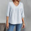 Women's V-Neck Flowy Blouse Three-Quarter Sleeves 7