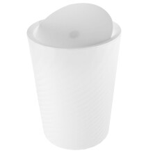 White Plastic Garbage Can for Home Use Swing Lid Design