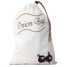 Reusable Onion & Potato Drawstring Storage Bags, Half-Zipper, Fridge-Safe, for Fruits/Veggies – 13.78"x9.84"x0.79", White