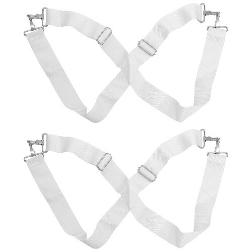 2pcs Bass Drum Straps Percussion Instrument Double Shoulder Straps (White)