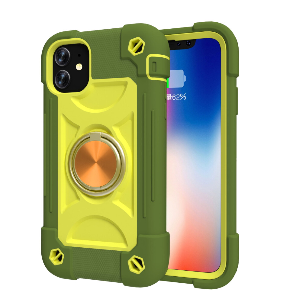Shock-Proof Hybrid Rubber Rugged Protective Cover Compatible With Apple Compatible With Iphone 11 6.1" Dark Green 9170372294824