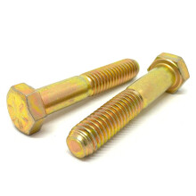 (20 Pieces) 7/16-20x3" Grade 8 Hex Head Cap Screws Bolts UNF Fine Partial Threads Zinc Yellow