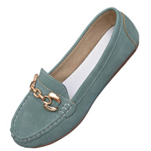 Green Women'S Flat Slip On Loafers Casual Round Toe French Style Soft Sole Comfortable Outdoor Indoor Shoes 1 Pair Without Shoe Box Size 41 Eu