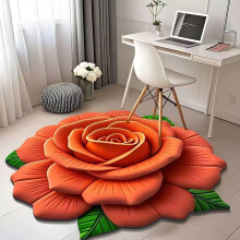 Tapis 3D à fleurs douces et antidérapantes pour salle à manger, chambre et maison – Tapis de sol décoratif en velours cristal à motifs floraux