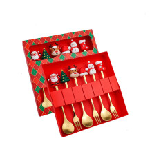 Christmas Spoon Set – Stainless Steel Holiday Dessert Spoons, Festive Cutlery, Xmas Themed Gift Set
