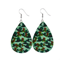 Boucles d'oreilles Saint-Patrick, puces d'oreilles pendantes vertes en acier inoxydable, bijoux hypoallergéniques et légers pour femme, parfaits au