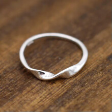 925 Sterling Silver Twisted Above Knuckle Midi Mid Dainty Thin Pinkie Ring A3039-2.5