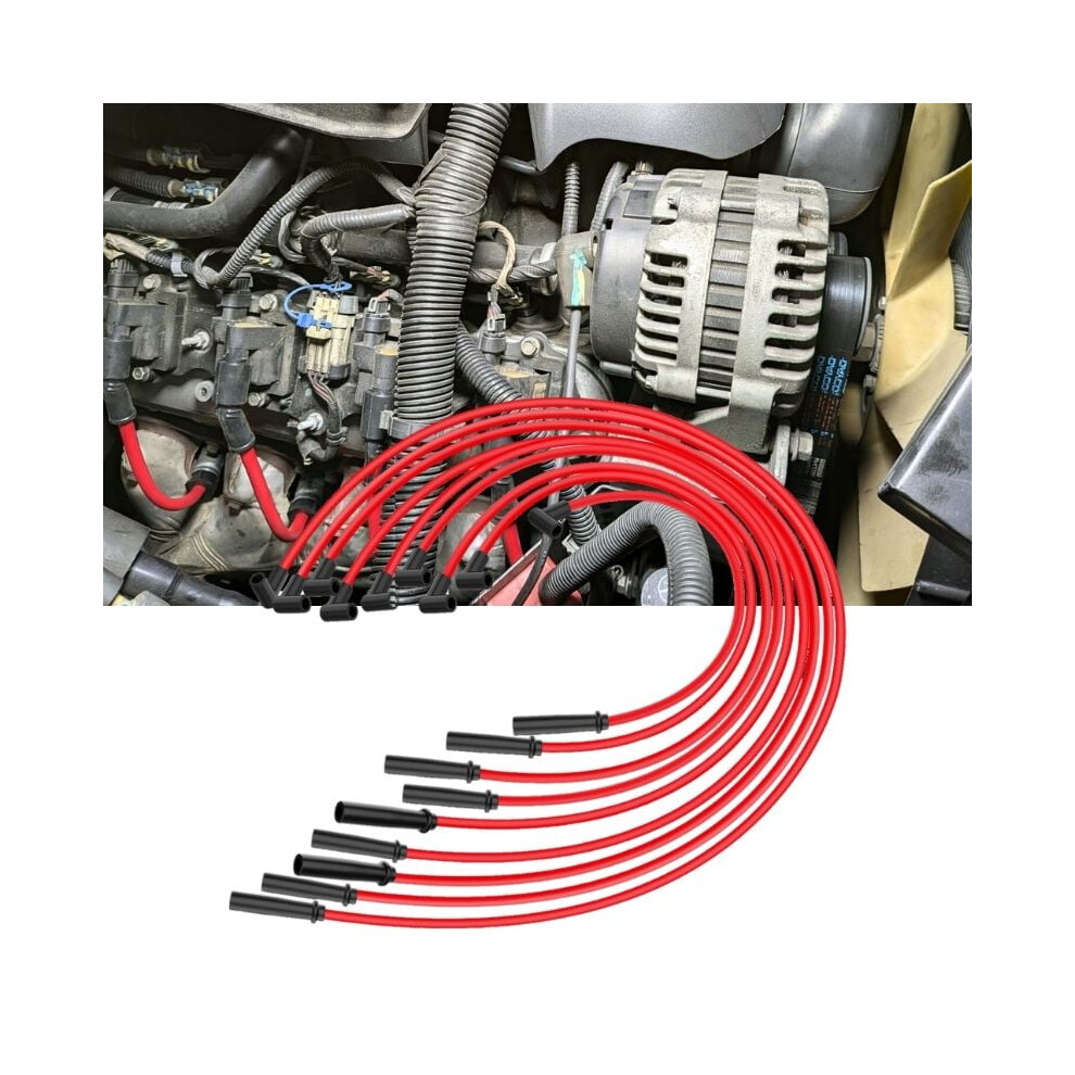 10.5Mm Spark Plug Wire With Straight Boots Â High-Performance Ignition Wire Compatible With Chevy Sbc/Bbc 305/350/454 V8 & Hei Distributor 9165521842681