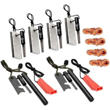 Magnesium Fire Starter AF-374 (4-Pack) and Ferro Rod AF-376 (2-Pack), Waterproof for Camping and Hiking$$Sport & Recreation Other