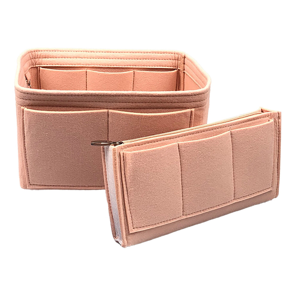 Purse Organizer Insert Multi-Compartment Handbag Organizer for Makeup/Travel, Lightweight Tote Bag Insert with Zipper