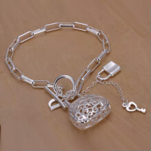 Many Types 925Sterling Silver Women's Fashion Accessories Chains Bracelet 8" -Bag Lock Bracelet-H206