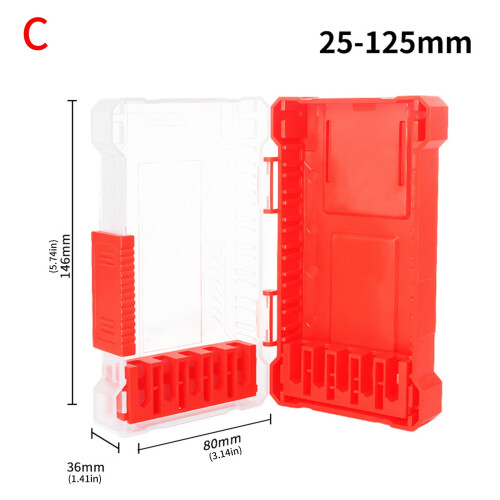 Drill Bit Case Impacts Resistant Plastic Tool Organizers Holder With Removable Trays For Construction Site Garage 1