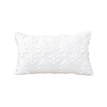 Fodere per cuscini natalizie 12x20", con ricamo di albero e fiocchi di neve, in morbido e resistente poliestere, compatibili con cuscini standard.