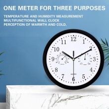 Outdoor Waterproof Clock with Hygrometer Wall Clock, Outdoor Wall Clock 12 Inch, Outdoor Clock for Patio, Rainproof Waterproof 12In