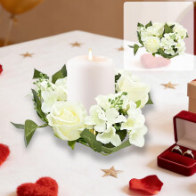 Ghirlanda di rose di seta Karymi da 20 cm per decorazioni di matrimoni e feste.
