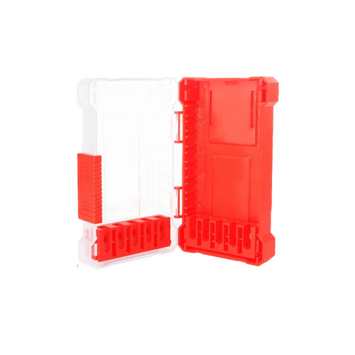 Drill Bit Case Impacts Resistant Plastic Tool Organizers Holder With Removable Trays For Construction Site Garage