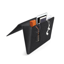 Cache-porte suspendu en feutre noir, 2 pièces, 28 x 22 x 7 cm