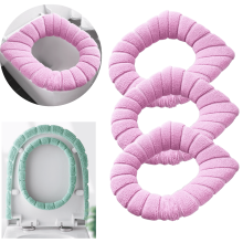 Lot de 3 protège-sièges de toilette plus épais, extensibles et lavables – Doux, chauds, faciles à installer (rose), compatibles avec les