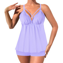 Μαγιό Tankini για γυναίκες, μαγιό με έλεγχο κοιλιάς, μαγιό με V λαιμόκοψη και σορτς,
