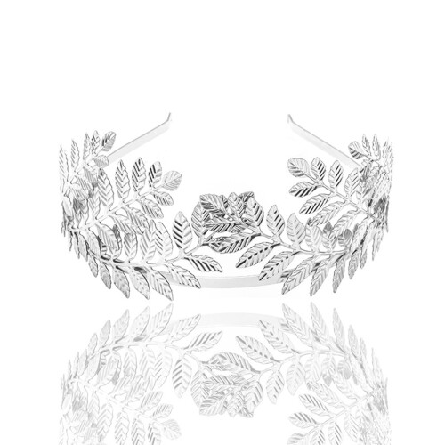 (Silver) Shiny Leaf Wedding Tiara Headband for Girls 2