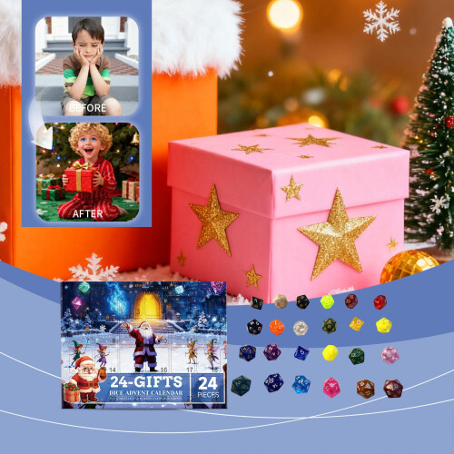 Χριστουγεννιάτικο Ημερολόγιο Advent με Ζάρια - Ακρυλικό Κουτί Αντίστροφης Μέτρησης 2