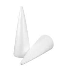 2pcs Craft Foam Cone White Polystyrene Christmas Tree Foam Cones for DIY Craft Project Xmas Tree Table Centerpiece