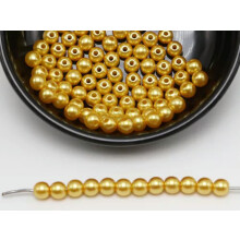 Kunststoff-Imitatperlen, 6 mm rund, 500 Stück, Gold