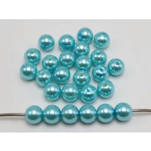 Kunststoff-Imitatperlen, 10 mm rund, 100 Stück, himmelblau