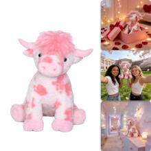 Pink Highland Cow Plush Toy 10 Inch